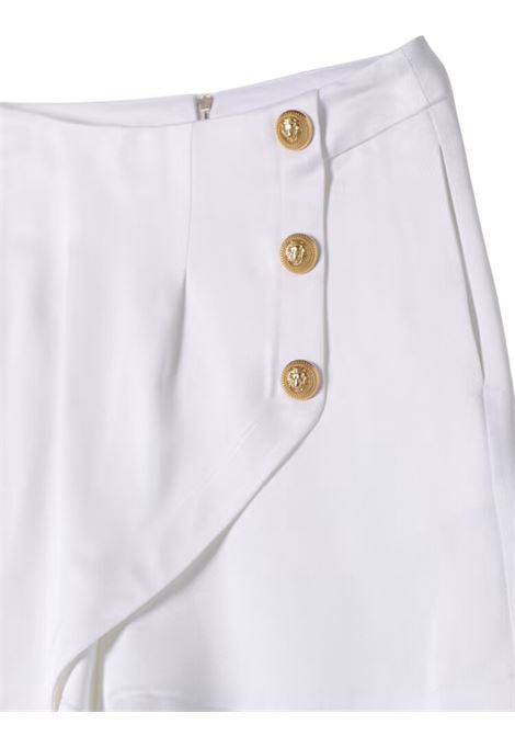 White viscose shorts for girls BALMAIN | BU6C79/DELBIANCO