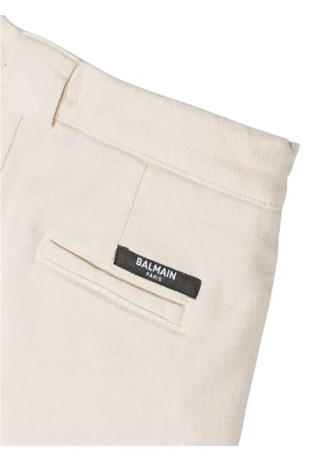 Sand cotton denim shorts for girls BALMAIN | BU6P49/DELSABBIA