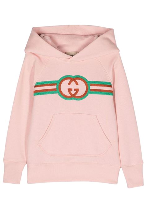 Felpa bambina rosa in cotone GUCCI | 737393/PIEROSA